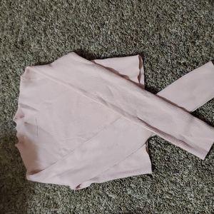 Womens Pink Cropped Turtleneck Sweater